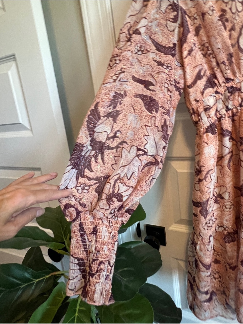 O.P.T. For Anthropologie Flouncy Mini Dress Smock Cuff Long Sleeve Medium - Picture 5 of 9